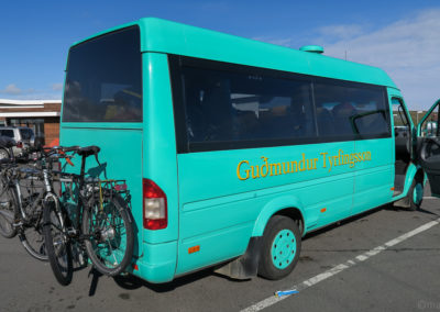 Islande à vélo - nos vélos à l'arrière du bus Gudmundur